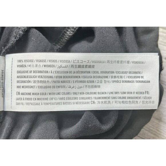 Abercrombie & Fitch Womens Pants Black L Pull On Wide Leg Lagenlook Minimalist - Picture 5 of 8